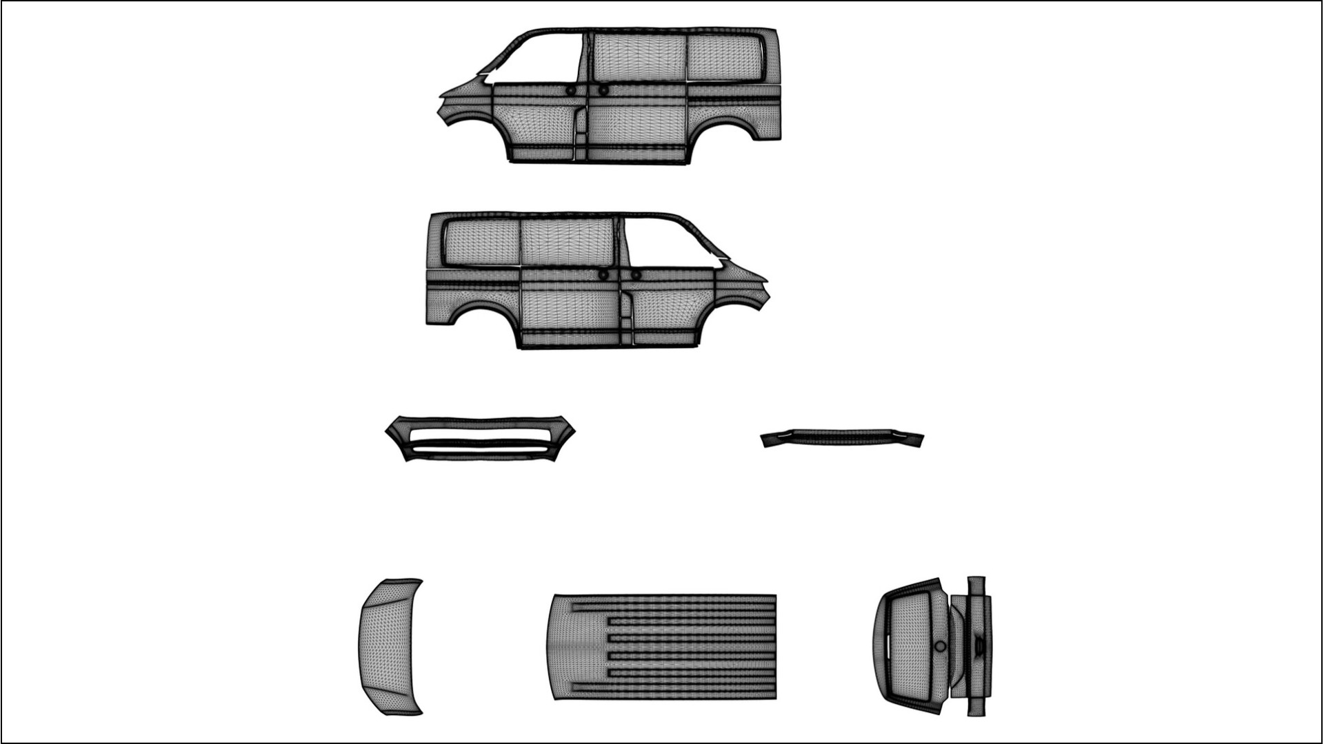 VW Transporter T6 Multivan BARCELONA Designed Wrap PPF Kit – Printable Polyurethane Film